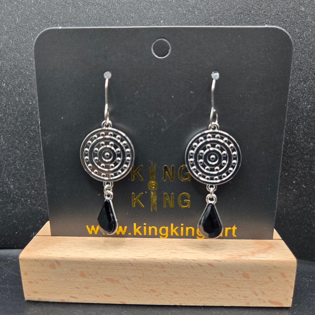 Campsite Aboriginal Art Crystal Earrings