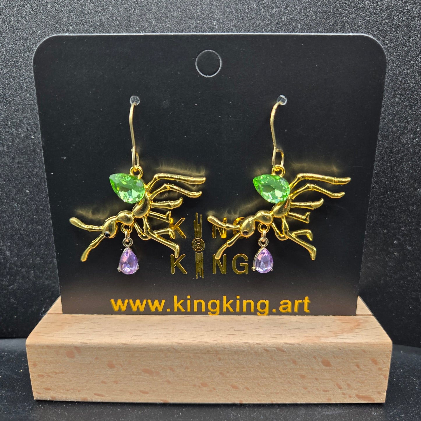 Green ant earrings