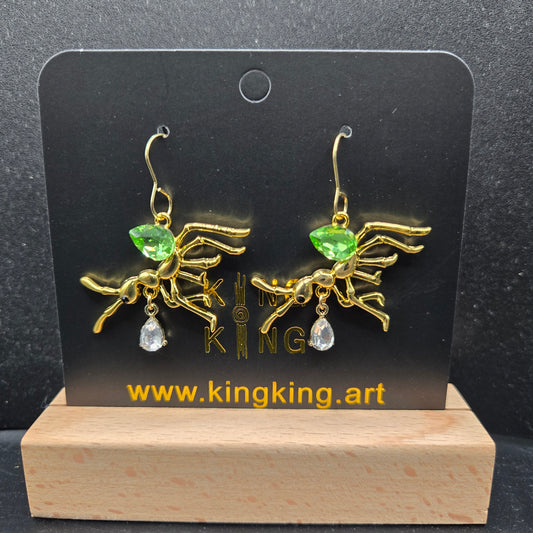 Green ant earrings