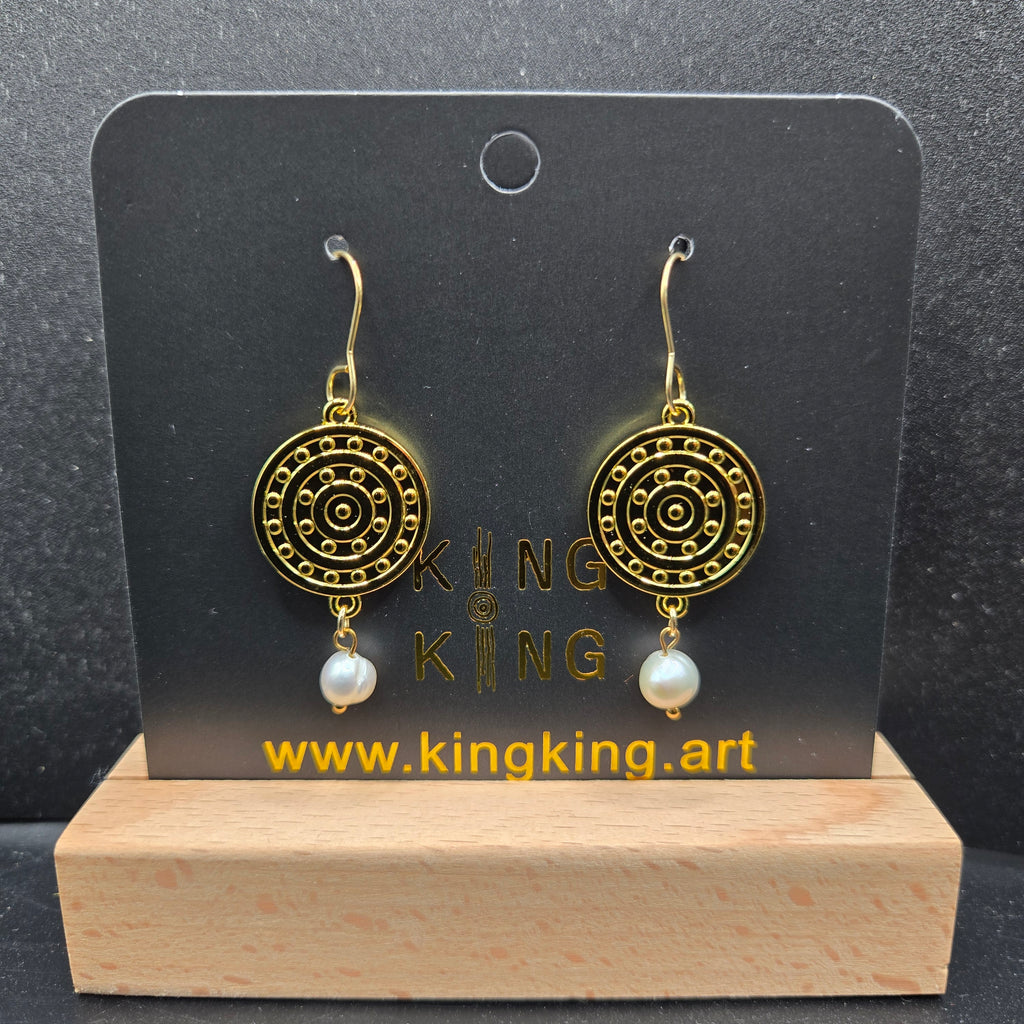 Campsite Aboriginal Art Crystal Earrings