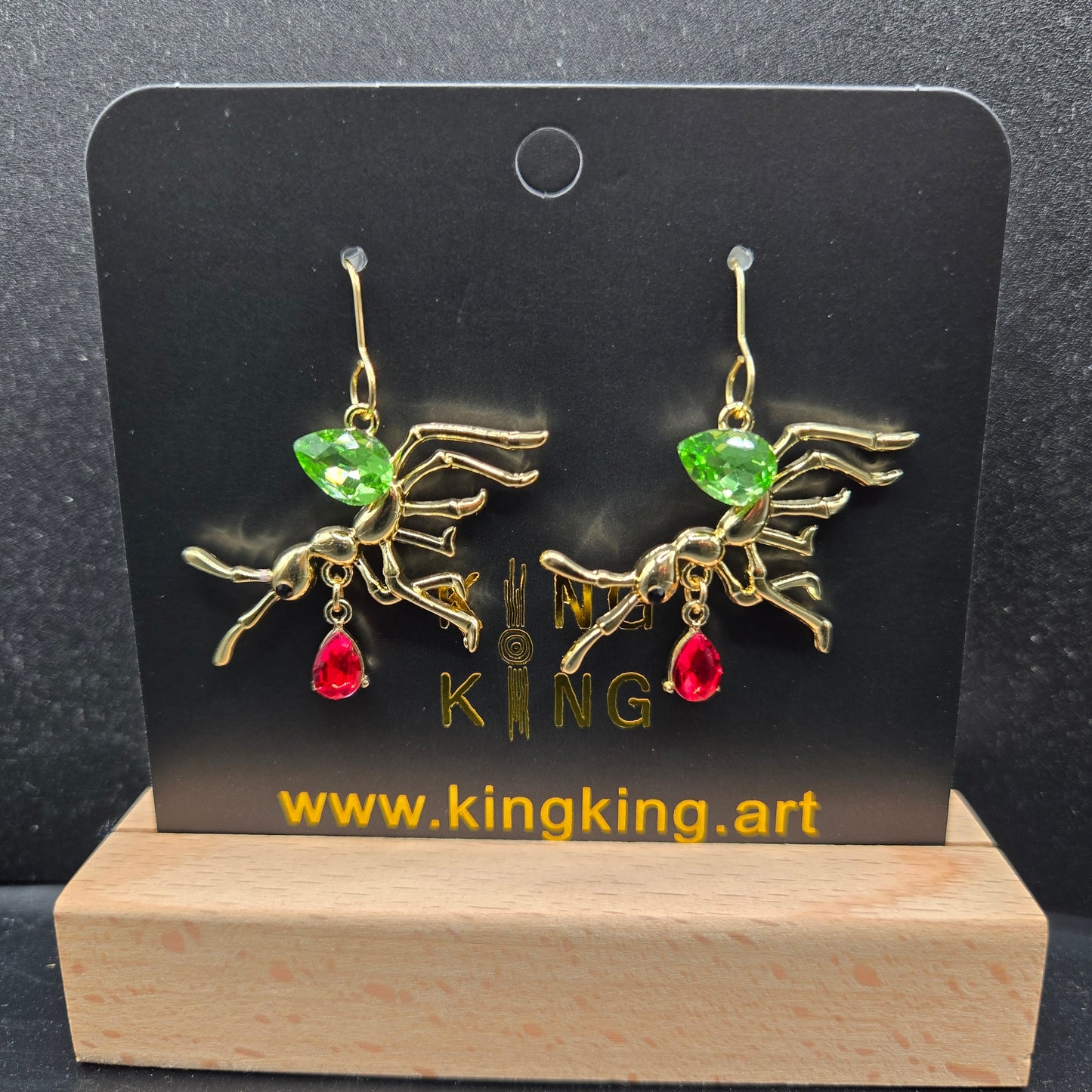 Green ant earrings