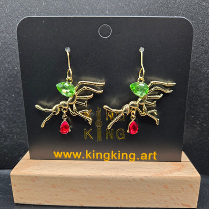 Green ant earrings