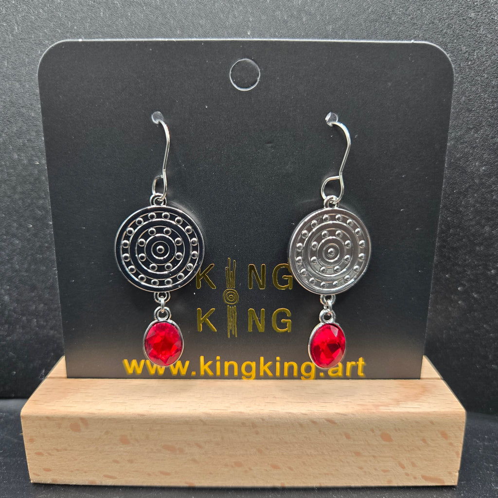 Campsite Aboriginal Art Crystal Earrings