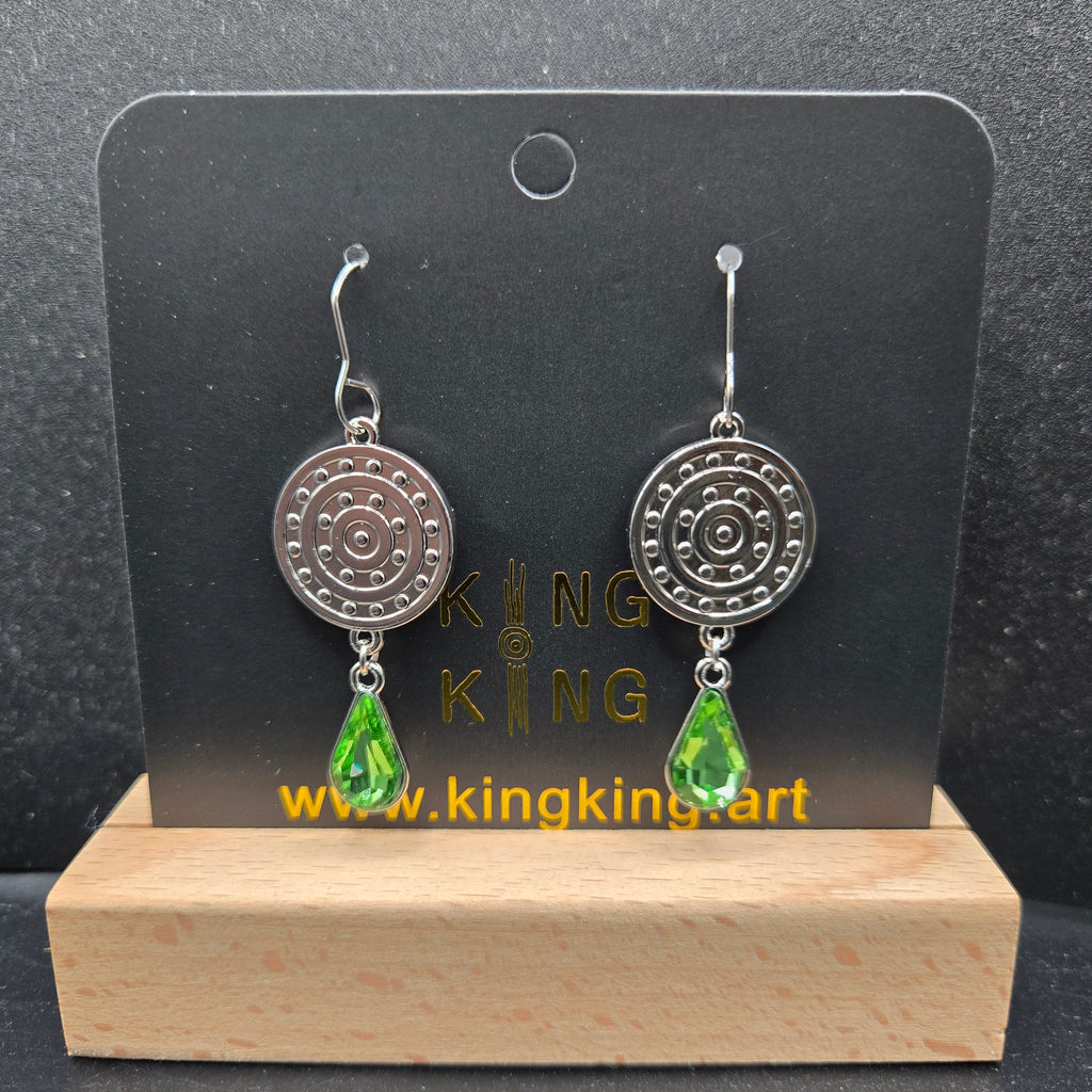 Campsite Aboriginal Art Crystal Earrings
