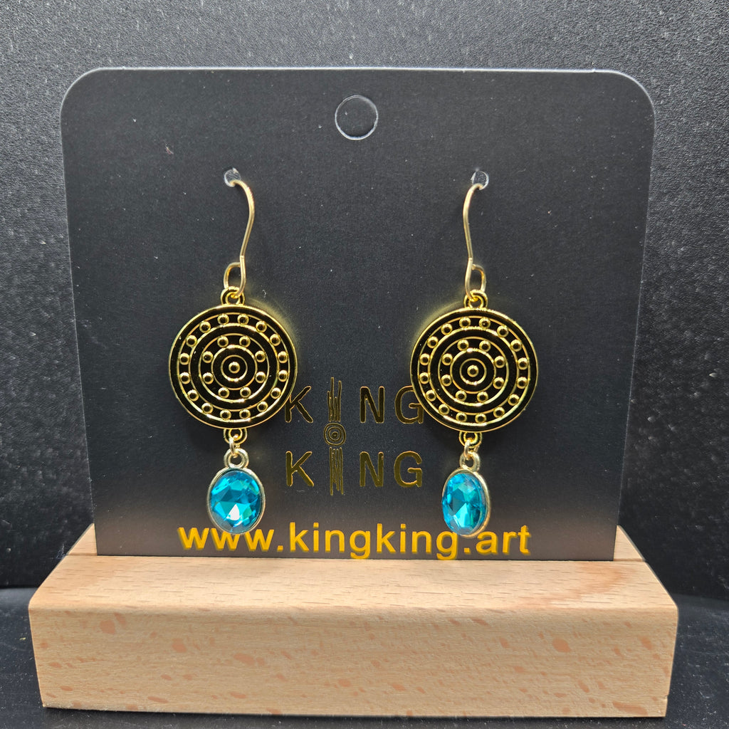 Campsite Aboriginal Art Crystal Earrings