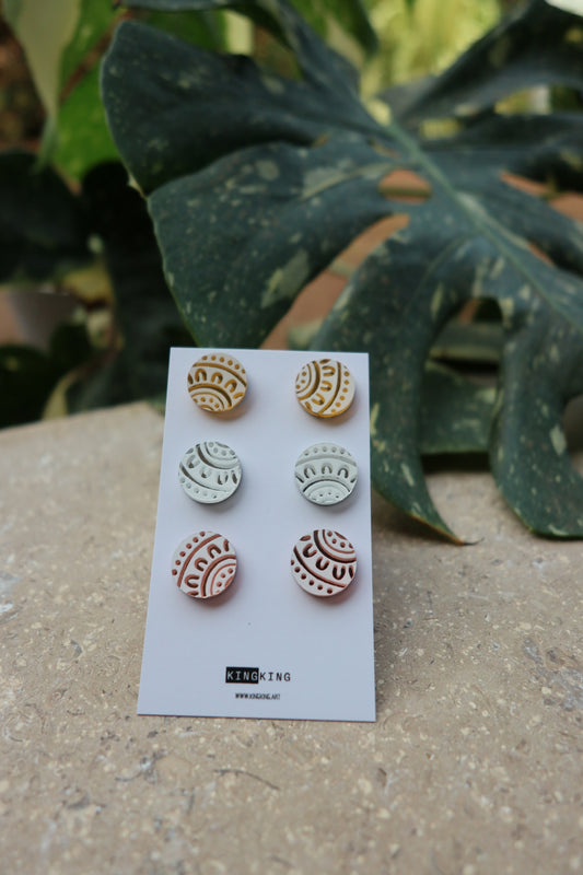 Stud Trio - Mirror White