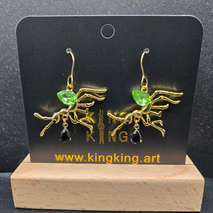 Green ant earrings