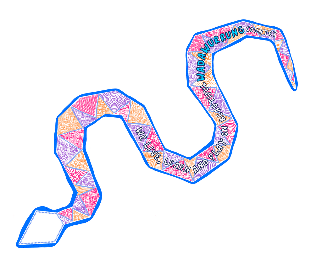 Snake Live, Learn and Play Decal – Aboriginal Wall Art